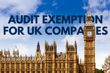 Audit Exemption for UK Companies (text above an image of the Houses of Parliament)